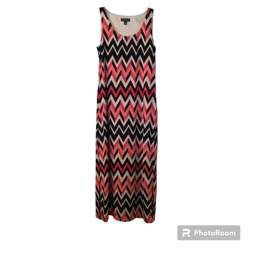 Jessica Howard Maxi Dress Chevron Size Large